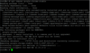  uninstall Google Chrome ubuntu vps server