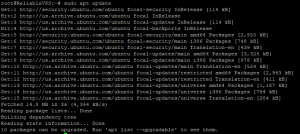 Ubuntu server is to update the package index