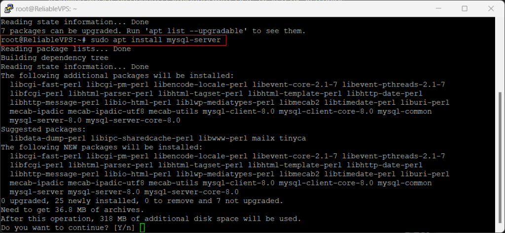 MySQL server on your Ubuntu system