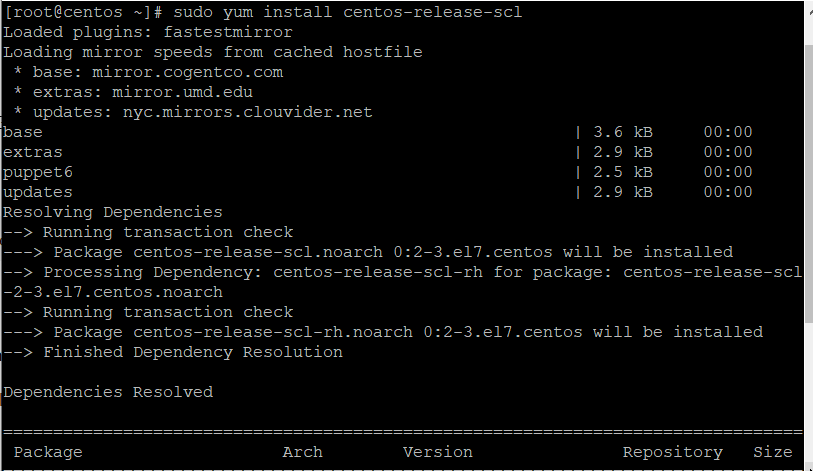 Install Python on CentOS 7 SCL